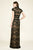 Tadashi Shoji - Laced Sweetheart Cap Sleeves Column Gown In Black and Neutral