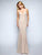 Nina Canacci - 6500 Plunging Sweetheart Lace-Up Sheath Gown In Nude