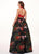 Rachel Allan - 6504 Two Piece Floral High Halter Dress In Red and Multi-Color