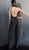 Jovani - 65051 Plunging Halter Linear Beaded Jumpsuit in Black