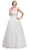 Strapless Beaded Lace Bodice Bridal Evening Gown