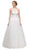 Strapless Beaded Lace Bodice Bridal Evening Gown