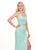 Rachel Allan - 6507 Scoop Evening Dress with Slit In Green