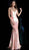 Jovani - 65070 Sequined Deep V-neck Mermaid Dress With Train In Pink