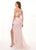 Rachel Allan - 6507 Scoop Evening Dress with Slit In Pink
