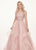 Rachel Allan - 6508 Beaded Halter Ballgown In Purple