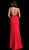 Jovani - 65081 Plunging Sweetheart Faux Wrap High Slit Gown in Red