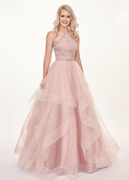 Rachel Allan - 6508 Beaded Halter Ballgown