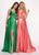 Rachel Allan - 6510 Beaded V-neck Stretch Satin A-line Dress