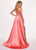 Rachel Allan - 6510 Beaded V-neck Stretch Satin A-line Dress In Pink