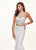 Rachel Allan - 6511 Beaded Halter Taffeta Two-Piece Mermaid Gown In White and Pink
