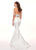 Rachel Allan - 6511 Beaded Halter Taffeta Two-Piece Mermaid Gown In White and Pink