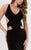 Jasz Couture - V Neck Cut Outs Long Dress 5802 in Black