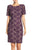 Adrianna Papell - Lace Bateau Sheath Dress AP1D100772  in Purple and Neutral