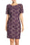 Adrianna Papell - AP1D100772 Lace Bateau Sheath Dress in Purple and Neutral