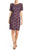 Adrianna Papell - Lace Bateau Sheath Dress AP1D100772  in Purple and Neutral