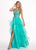 Rachel Allan - 6512 Beaded Ruffle Tulle Ruffle High-Low Prom Dress In Green