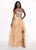 Rachel Allan - 6512 Beaded Ruffle Tulle Ruffle High-Low Prom Dress In Neutral