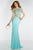 Alyce Paris - 6512 Cap Sleeve Two-Piece Beaded Sheath Gown In Blue and Multi-Color