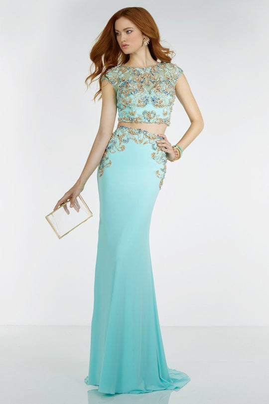 Alyce Paris - Two Piece Long Prom Dress with Beaded Bodice 6512