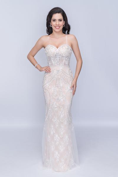 Nina Canacci - 8164 Beaded Lace Sweetheart Trumpet Dress