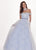 Rachel Allan - 6516 Lace Accent Choker Off Shoulder A-Line gown In White and Purple