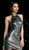 Jovani - 65168 High Halter Novelty Sequined Dress in Black and Silver