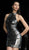 Jovani - 65168 High Halter Novelty Sequined Dress in Black and Silver