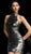 Jovani - 65168 High Halter Novelty Sequined Dress in Black and Silver
