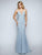 Nina Canacci - 6516 Plunging V-Neck Trumpet Evening Dress In Blue
