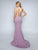 Nina Canacci - 6516 Plunging V-Neck Trumpet Evening Dress In Purple