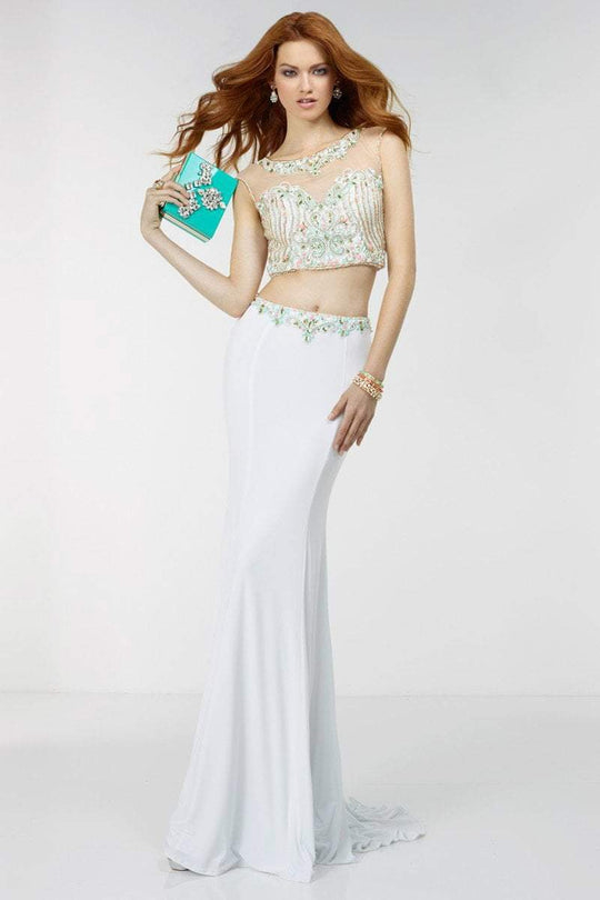 Alyce Paris - 6517 Two Piece Long Dress In Diamond White Multi Color