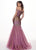 Rachel Allan - 6518 Two-Toned Metallic Off Shoulder Trumpet Gown In Pink and Neutral