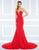 Mac Duggal Black White Red - 65219 Strapless Sweeping Mermaid Gown In Red
