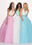 Rachel Allan - 6524 Two Piece Halter Ballgown Ruffles Dress with Choker In Pink, White And Blue