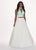 Rachel Allan - 6524 Two Piece Halter Ballgown Ruffles Dress with Choker In Green And White