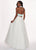 Rachel Allan - 6524 Two Piece Halter Ballgown Ruffles Dress with Choker In Green And White