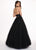 Rachel Allan - 6524 Two Piece Halter Ballgown Ruffles Dress with Choker In Black