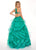 Rachel Allan - 6526 Embroidered Scoop Neck Ruffled Tulle Ballgown in Green