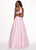 Rachel Allan - 6528 Beaded Midriff Cutout Bodice Gown In Pink