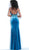 Jovani - 65307 Beaded Deep Halter V-neck Embellished Trumpet Dress in Blue