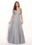 Rachel Allan - 6530 Sequined Off-Shoulder Tulle Ballgown In Gray