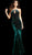 Jovani - 65312 Jewel Sprinkled Halter Cutout Velvet Gown in Green