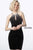 Jovani - 65313 Halter Cutout Jeweled Velvet Dress