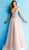Jovani - 65323 Embellished Plunging V-neck A-line Gown In Pink