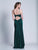 Dave & Johnny - A6533 Slim Strap Sweetheart Sheath Gown in Green
