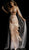 Jovani - 65346 Long Fringe Deep V-neck Tiered Sheath Dress In Pink
