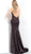 Jovani - 65348 Halter Glitter Jersey Trumpet Dress In Black and Pink