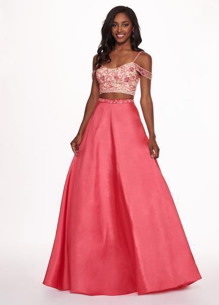 Rachel Allan - 6534 Two Piece Beaded Taffeta Ballgown In Pink