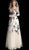 Jovani - 65359 Floral Embroidered Long Sleeve Tulle Gown